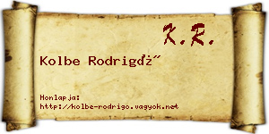 Kolbe Rodrigó névjegykártya